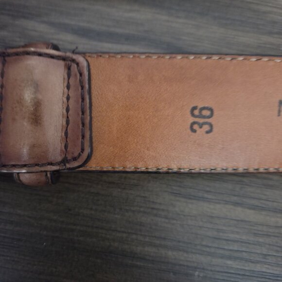 Magnanni Leather Belt 1121 Cognac Brown Size 36 Made Spain Buckle Dress - Picture 14 of 16